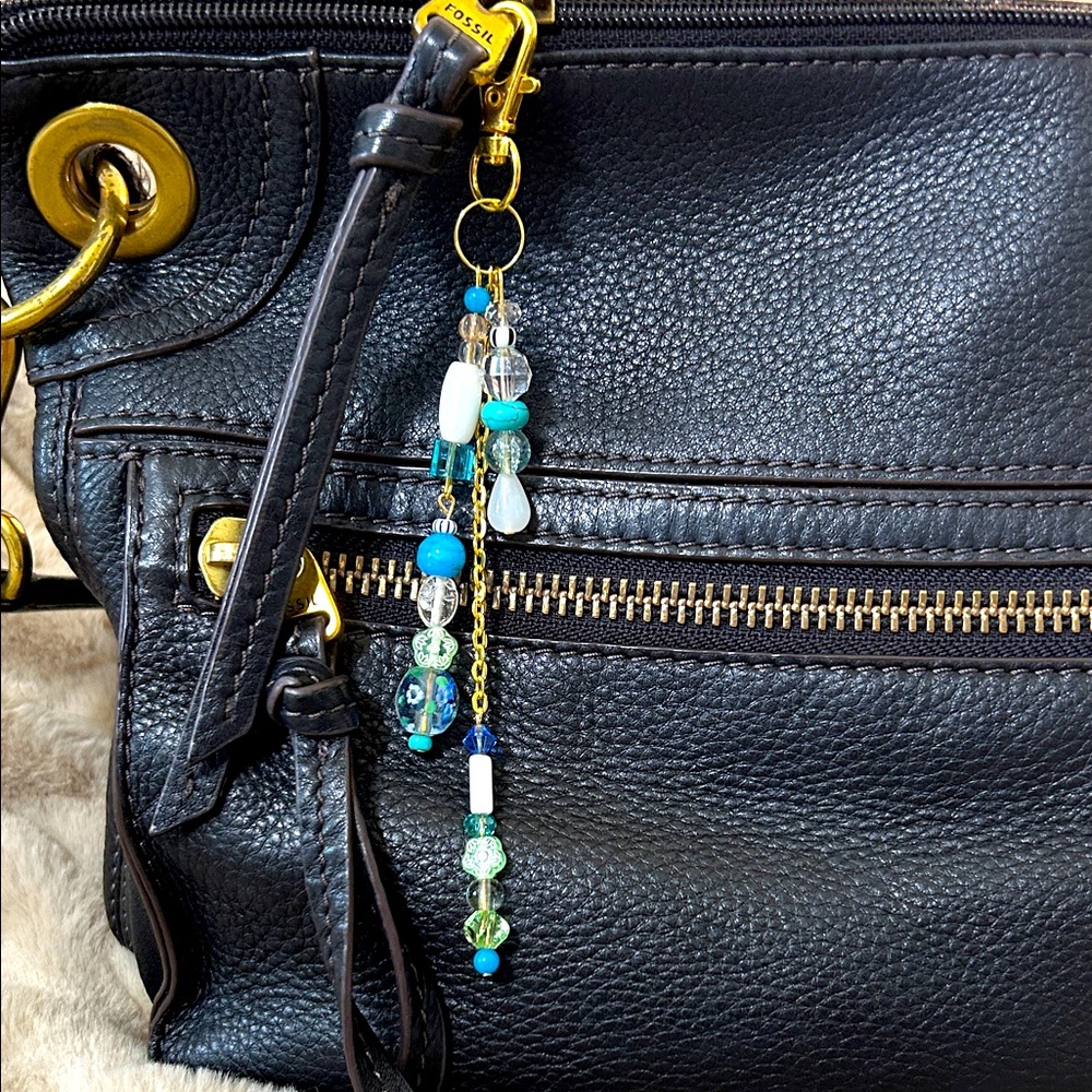 Summery colors handmade purse charm